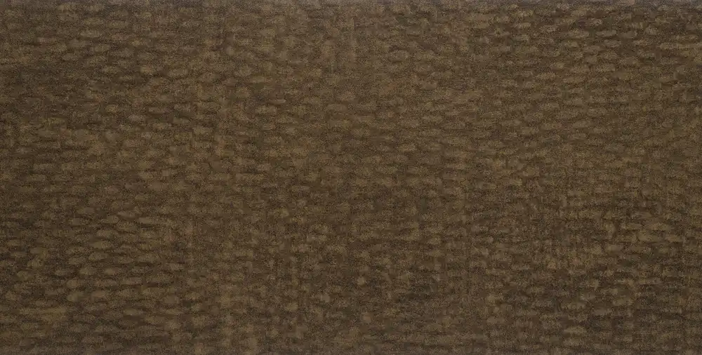 Cognac cabinet finish with a textured warm brown surface for custom storage systems.
