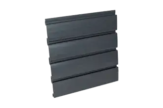 Black slatwall panel for customizable garage and home storage organization.
