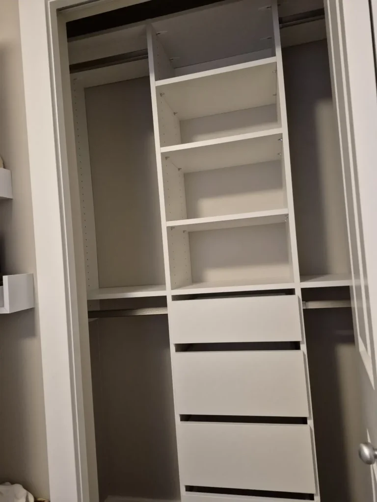 Kids' reach-in closets in the Edmonton area, after Famille Closets installation