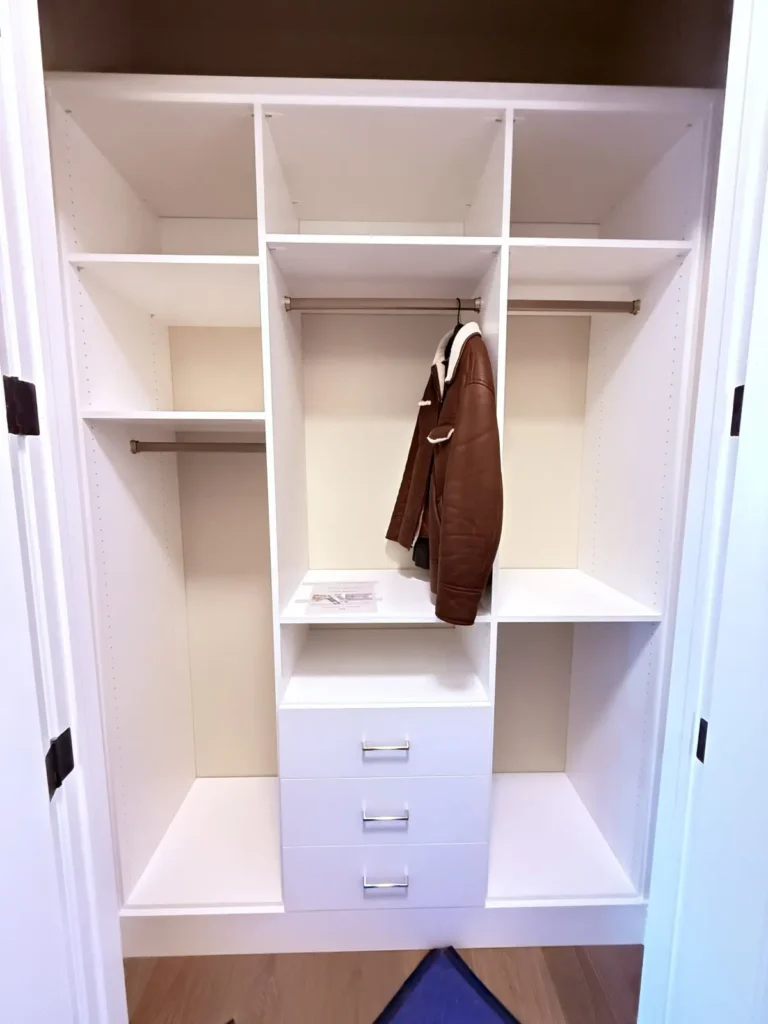 Front entry closet in Terwillegar, Edmonton, after Famille Closets installation
