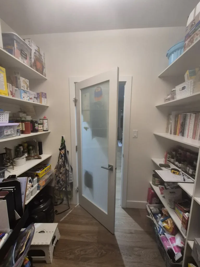 Pantry in St. Albert before Famille Closets installation