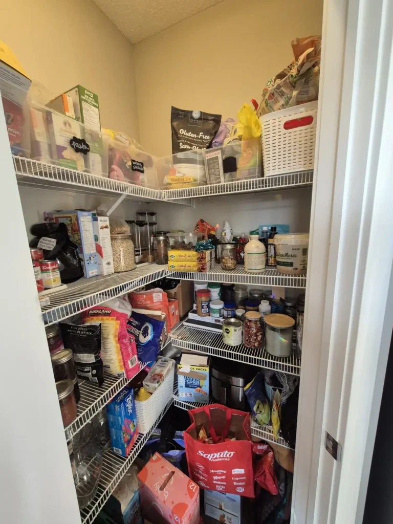 Pantry in the Edmonton area before Famille Closets installation