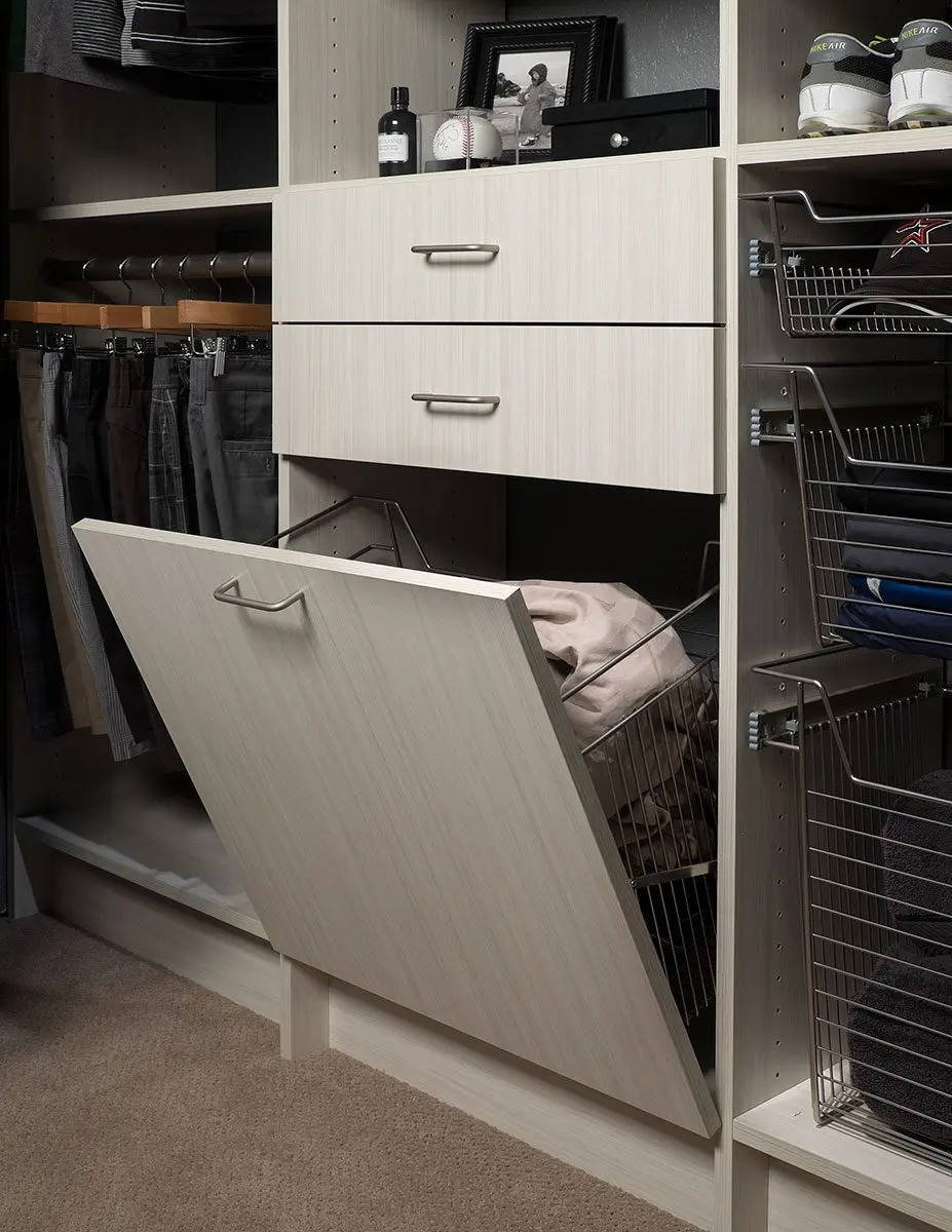 Pull-out wire hamper basket by Famille Closets